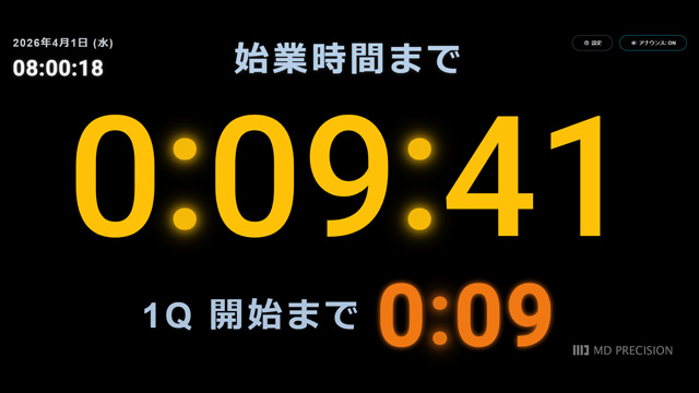 準備時間の表示