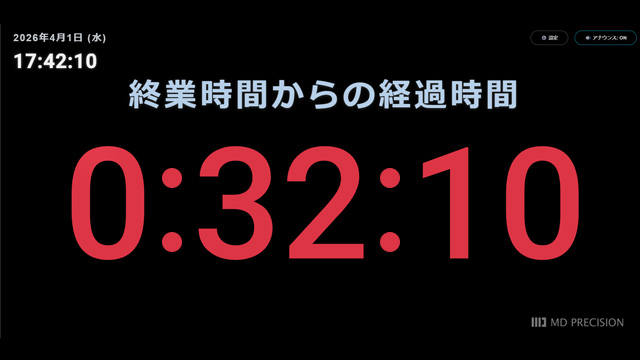 終業後の表示